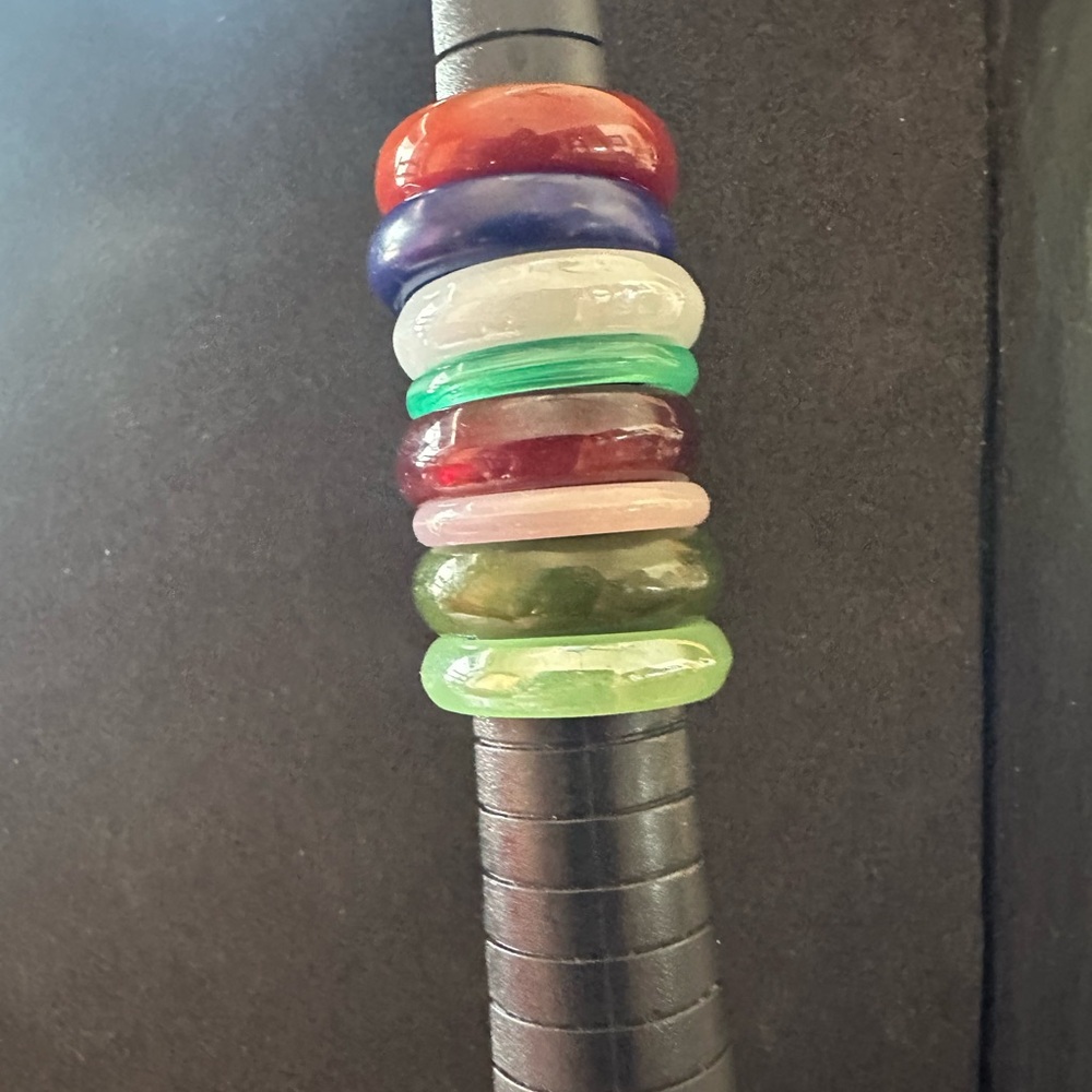 Colorful Stackable Glass Rings Lot size 6.5